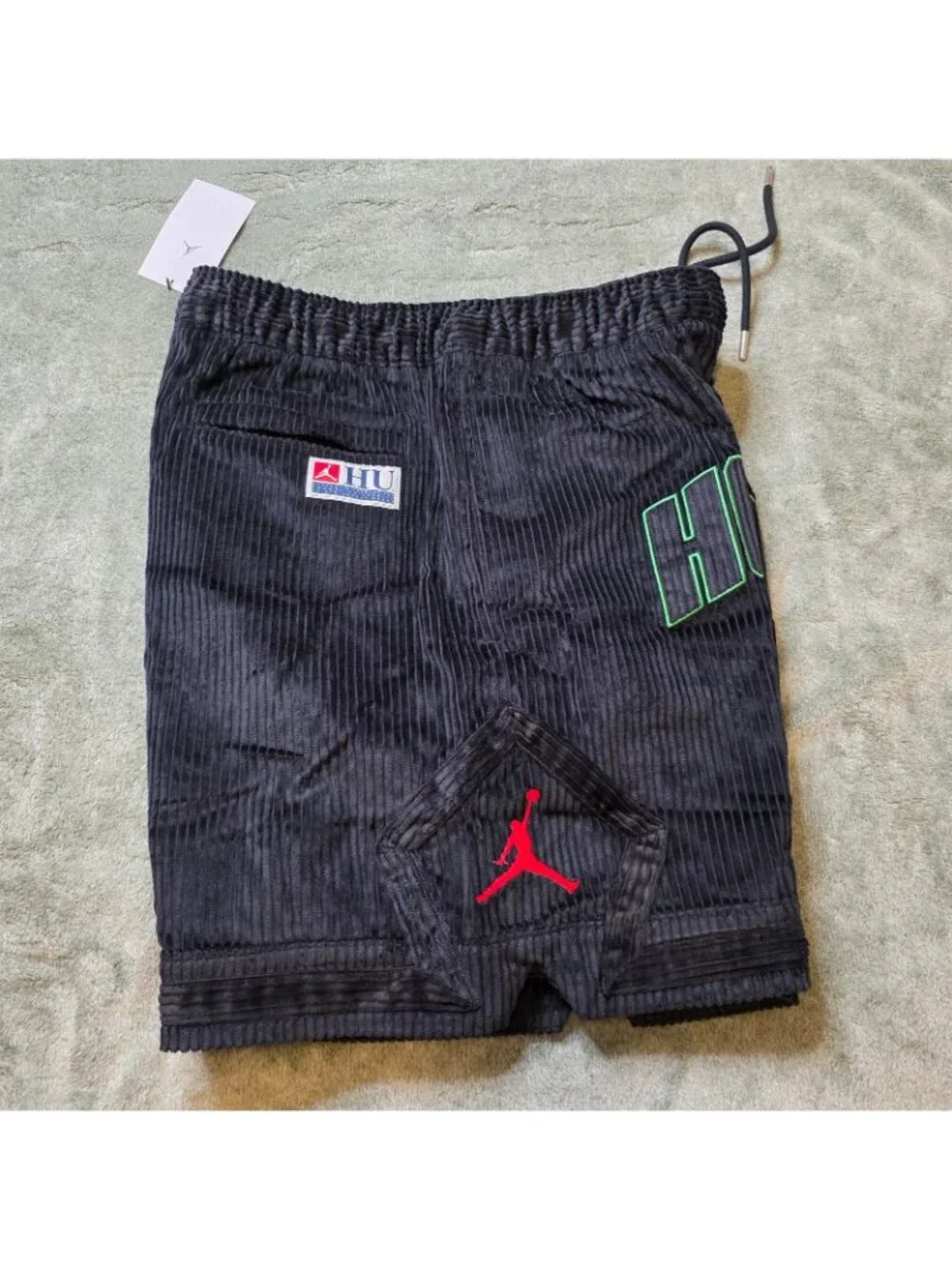 Nike Air Jordan Howard University Diamond Corduroy Shorts HJ5954-010 Size XL